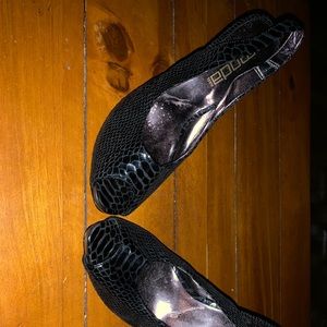 Black sling back heels